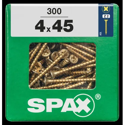 Spax universeel schroef 'Pozi' geel 4x45mm 300 stuks 4