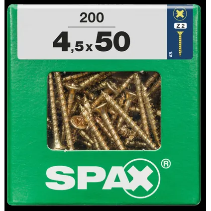 Spax universeel schroef 'Pozi' geel 4.5x50mm 200 stuks 4