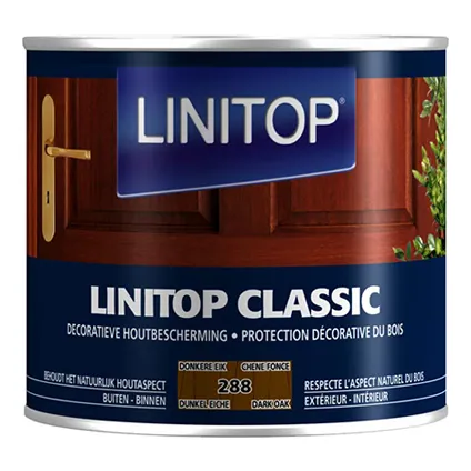 Lasure bois Lintop 'Classic Acryl' 288 chêne foncé - 500ml