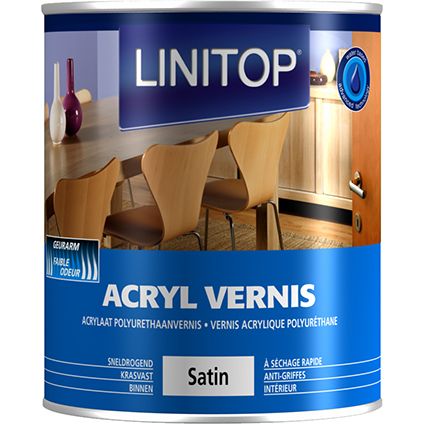 Linitop vernis 'Acryl' satijn 750ml