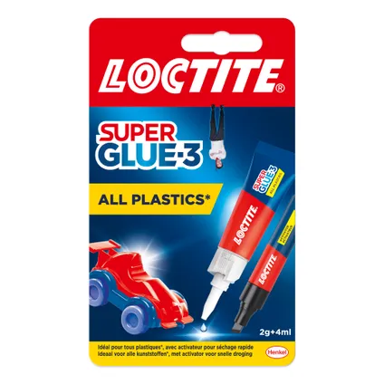 Colle instantanée Loctite Super Glue-3 All Plastics 2gr+4ml 2