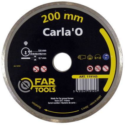Far tools diamantschijf "Carla'O" 200X2.7X5.6MM,AL30-25,4-22.2mm