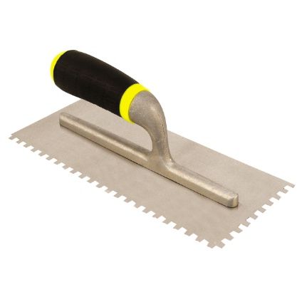 Far Tools plakspaan inox met vierkantige tanden 28 cm
