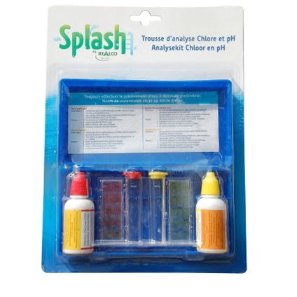 Splash testkit voor chloor en pH in vloeistof