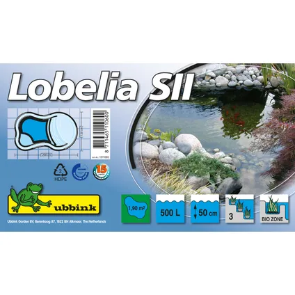 LOBELIA SII - bassin préformé Ubbink - HDPE -profondeur max 50 cm - volume d'eau 500 l - H50 x 200 x 120 cm 5