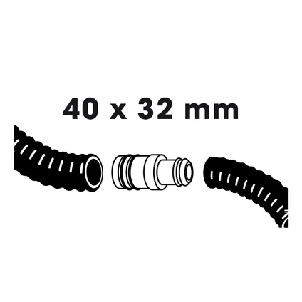 Raccord de tuyaux droit Ubbink Ø40 (1½") x Ø32 (1¼")mm 2