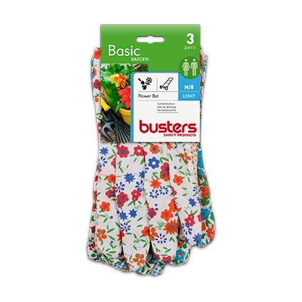 Gants Busters 'Flower' coton/vinyle T8
