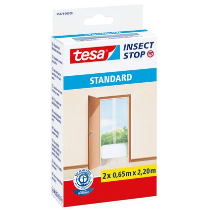 Moustiquaire double pour porte Insect Stop Tesa Standard blanc 2,2x0,65m