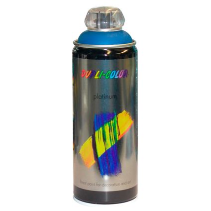 Laque spray Dupli Color 'Platinium' bleu gentiane satin 400ml