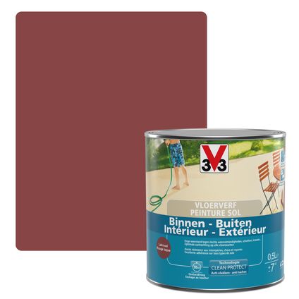 Peinture sol V33 intérieur/extérieur rouge laqué satiné 500ml
