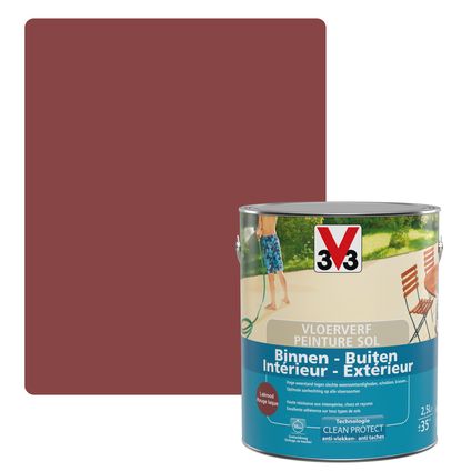 Peinture sol V33 intérieur/extérieur rouge laque satiné 2,5L