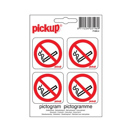 Pickup sticker Verboden te roken 10x10cm
