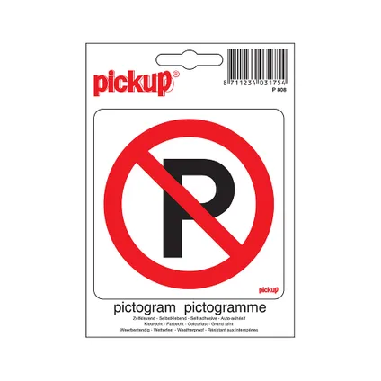 Pickup sticker Verboden te parkeren 10x10cm