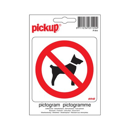Pickup sticker Honden verboden 10x10cm