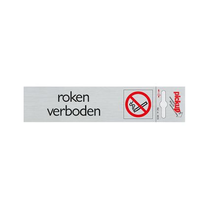 Plaque Pickup aluminium Route Roken verboden 165x44mm