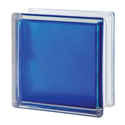 Brique de verre Verhaert bleu mat