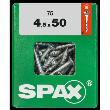 Spax universeel schroef 'T-star' Wirox 4.5x50mm 75 stuks