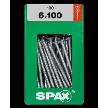 Spax schroef 'T-Star plus' staal geel 100 x 6 mm - 100 stuks