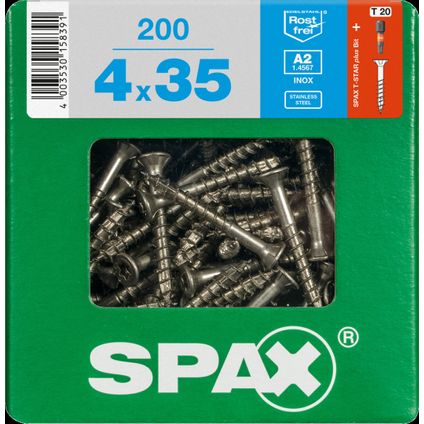 Spax schroef 'T-Star plus A2' RVS 35 x 4 mm - 200 stuks