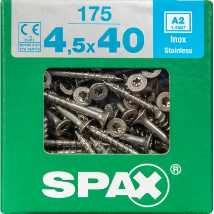 Spax universeelschroef T-Star + A2 inox 40x4,5mm 175 st
