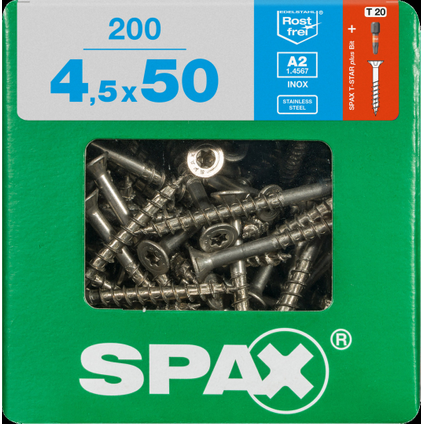 Spax universeelschroef T-Star + A2 inox 50x4,5mm 200 st