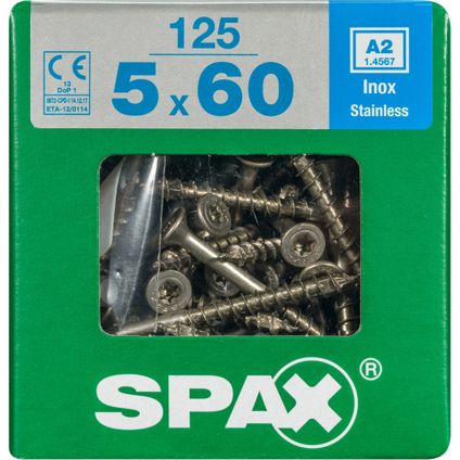 Spax universeelschroef T-Star + A2 inox 60x5mm 125 st