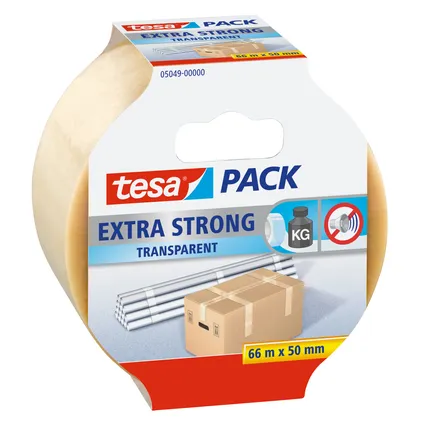 Ruban d'emballage Tesa Pack Extra Strong transparent 66mx50mm