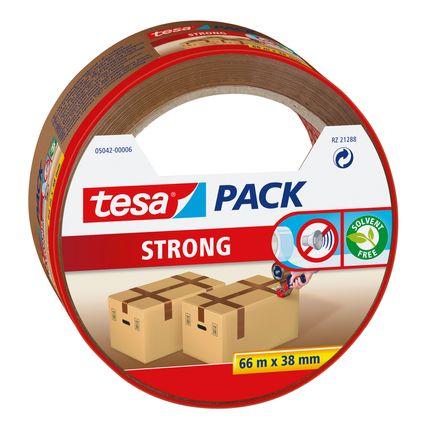 Bande adhésive d'emballage Tesa 'Pack Strong' brun 66 m x 38 mm