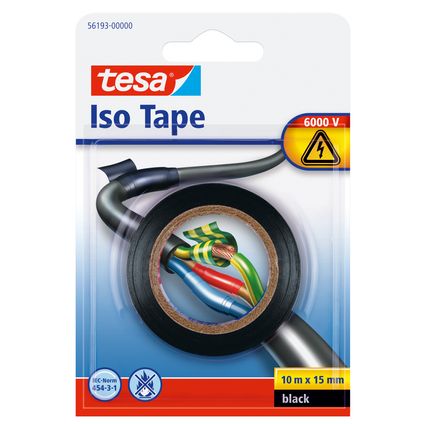 Tesa "Iso tape" zwart 10mx15mm