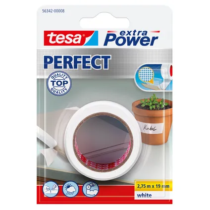 Tesa Perfect duct tape Extra Power wit 2,75mx19mm