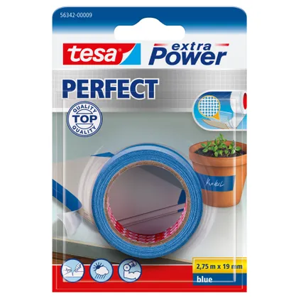 Ruban Adhésif Tesa Extra Power Perfect tape 19mmx2,75m bleu
