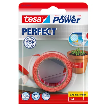 Ruban Adhésif Tesa Extra Power Perfect tape rouge 19mmx2,75m