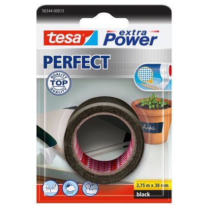 Tesa tape Extra Power 'Perfect' zwart 2,75 m x 38 mm