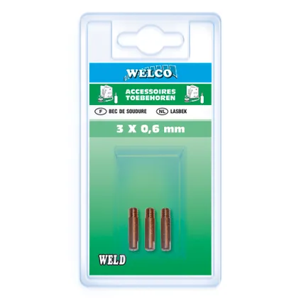 Welco contactbekken voor halfautomaten 0,6mm – 3 stuks