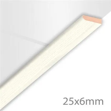 Moulure d'axe HDM - MDF - Blanc Cristal - 25x6 mm - Longueur 260cm