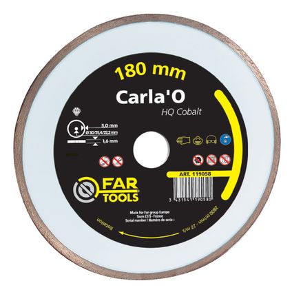 Far Tools diamantschijf "Carla'O HQ cobalt" D.180X1.6X5MM, AL30/25.4/22.2