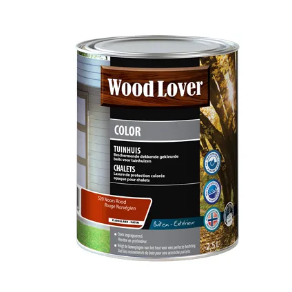 Wood Lover houtbeits 'Color Tuinhuis' rood 2,5L