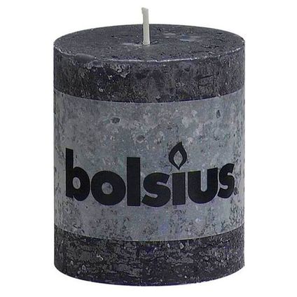 Bolsius Rustic Stub Candle - 80/68 - Anthracite - 1 pièce