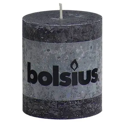 Bolsius Rustic Stub Candle - 80/68 - Anthracite - 1 pièce