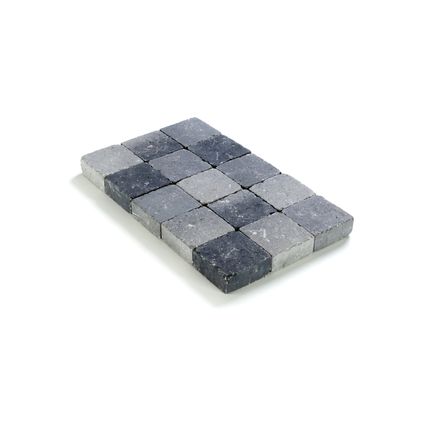 Cobo Garden kassei - beton - getrommeld - grijs/zwart - 15x15x6cm