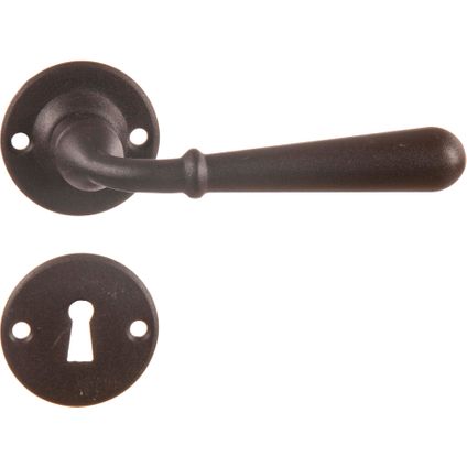 Linea Bertomani deurklinken met rozetten en sleutelplaten ijzer roestlook -2 stuks