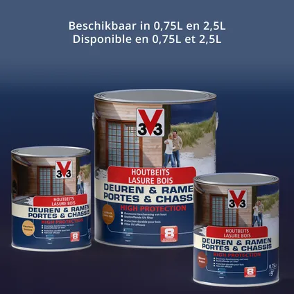 Houtbeits V33 Deuren & Ramen High Protection mahonie zijdeglans 2,5L 5