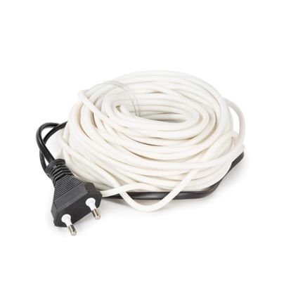Câble chauffant, pour l'intérieur et l'extérieur, 24 m, blanc, PE (polyéthylène)