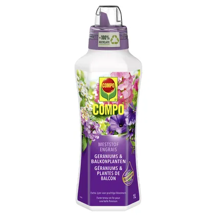 Compo vloeibare meststof Geraniums & Balkonplanten 1L