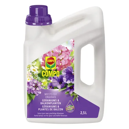 Compo vloeibare meststof Geraniums & Balkonplanten 2,5L