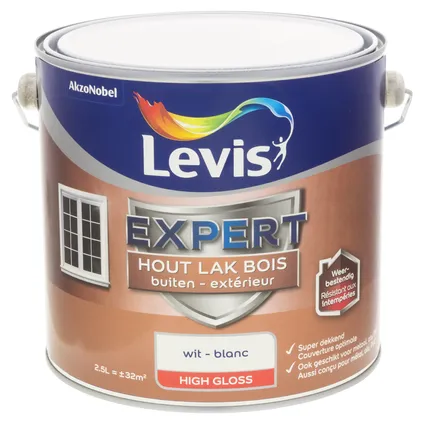 Levis Expert houtlak buiten zijdeglanzend wit 2,5L