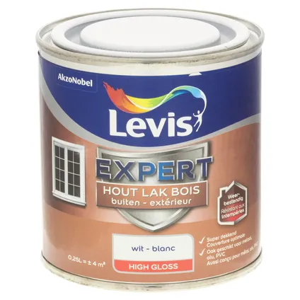 Levis Expert houtlak buiten zijdeglanzend wit 250ml