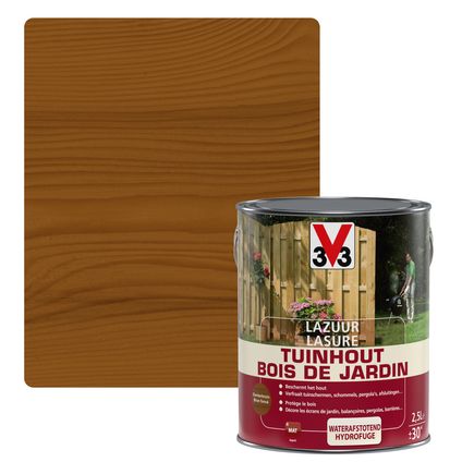 V33 houtbeits Tuinhout donkerbruin mat 2,5L