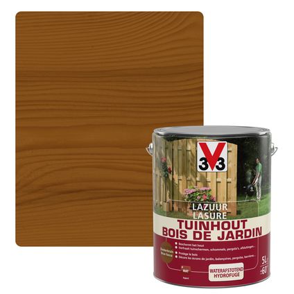 V33 houtbeits Tuinhout donker bruin mat 5L