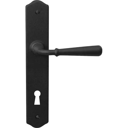 Bertomani deurkruk 2714 met platen 110mm zwart